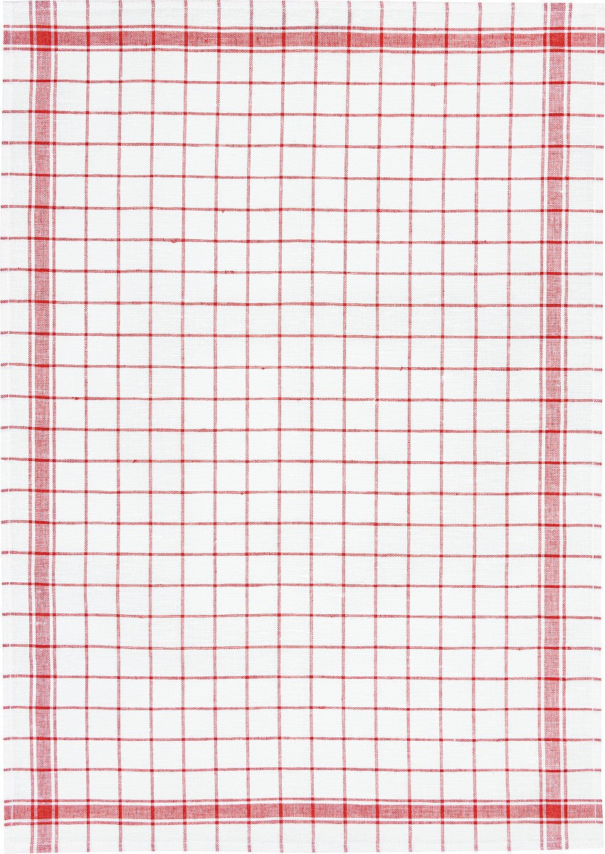 Linge de Cuisine Mi-Fil - Carreaux Rouges