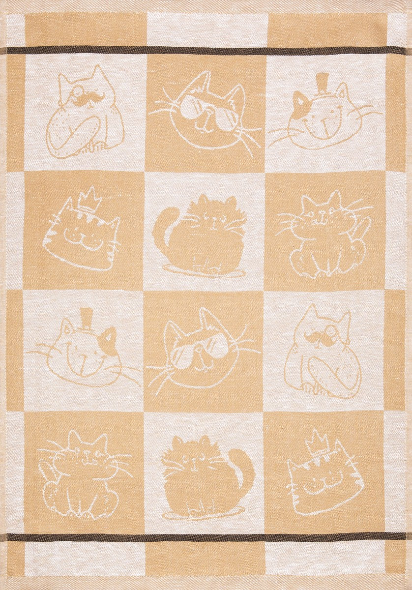Linge de Cuisine Mi-Fil - Cool Cats Beige