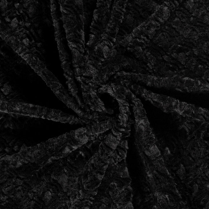 Fausse fourrure tissu- Losanges noir