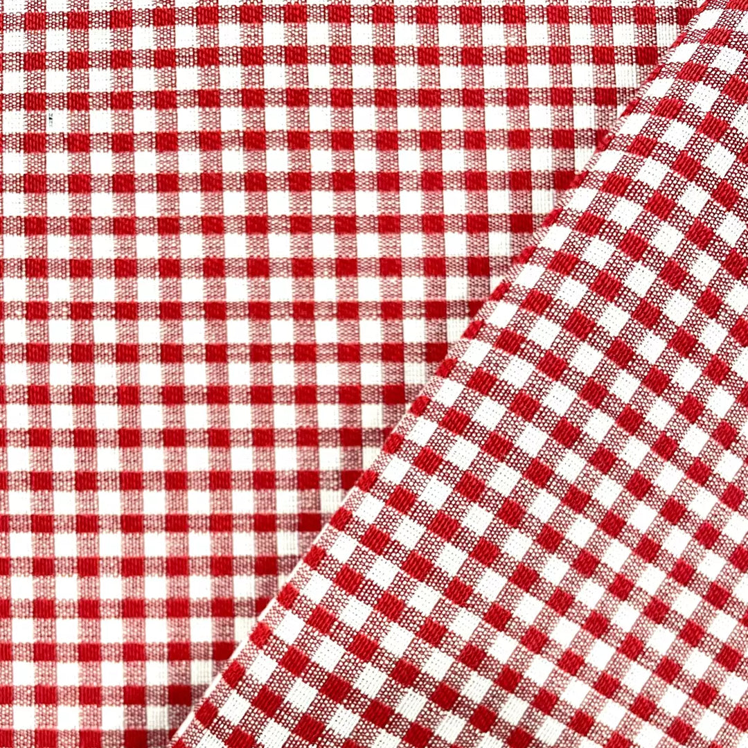 Tissu Coton Tissé - Vichy Rouge