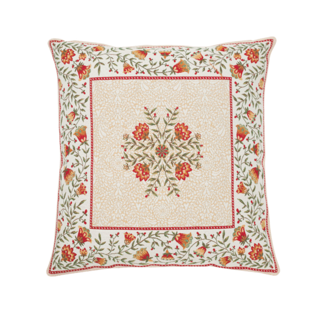 Housse de coussin- Fleurs Oranges