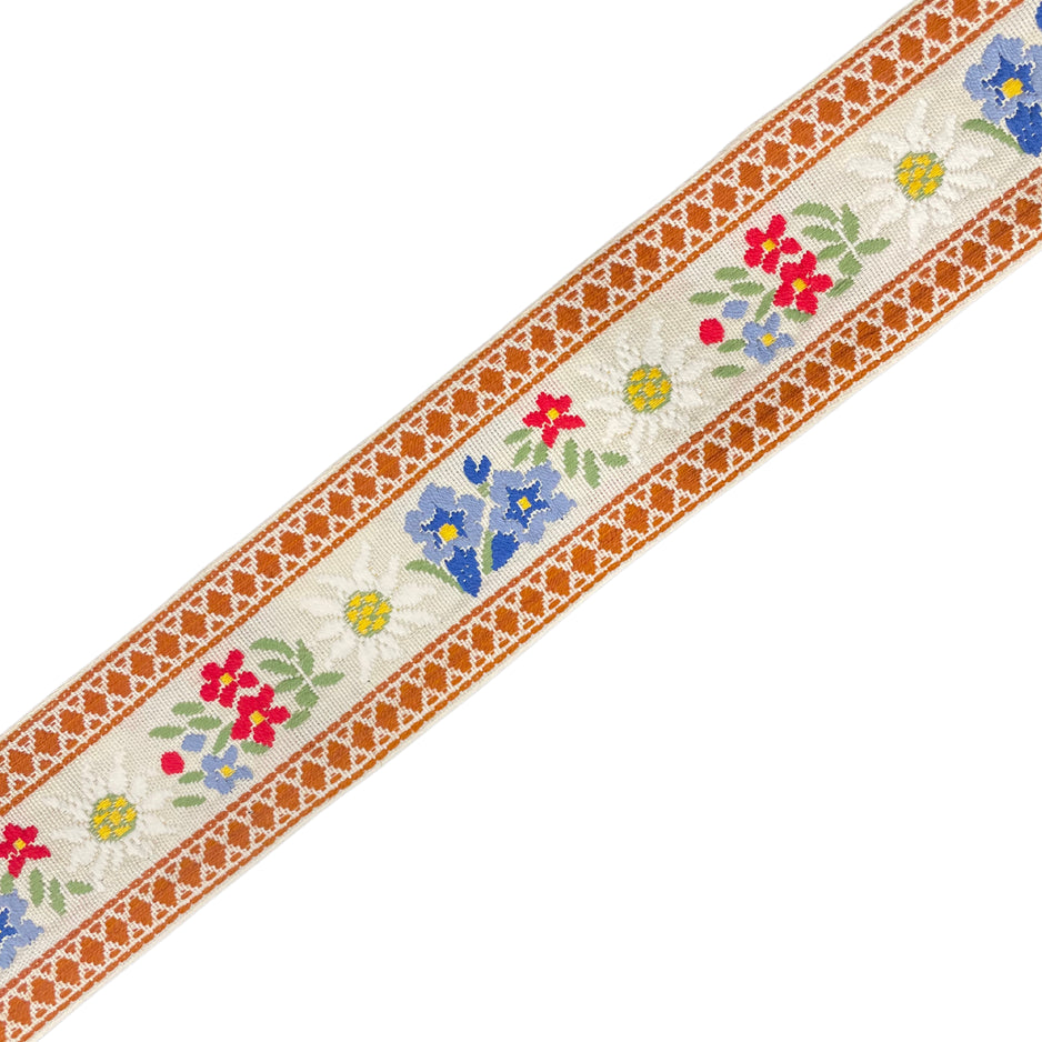 Ruban Jacquard 50 mm - Edelweiss Blanc Cassé