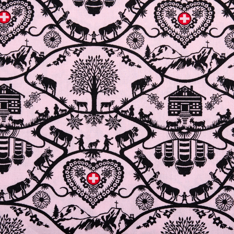 Tissu Coton - Poya Rose