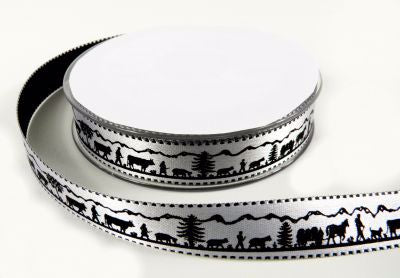 Ruban Fantaisie 15 mm,25 mm - Découpage Suisse Argenté