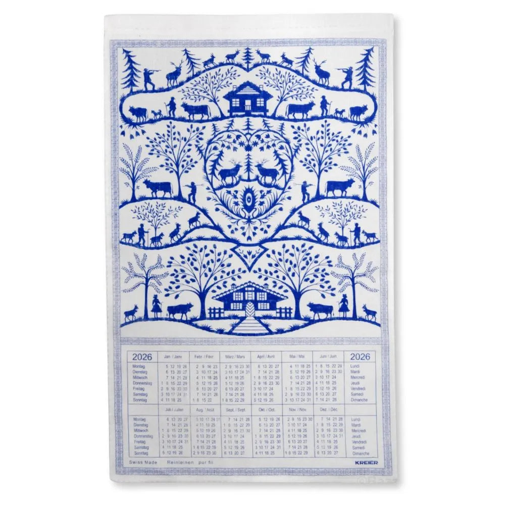 Calendrier en Tissu- Poya en bleu 2026