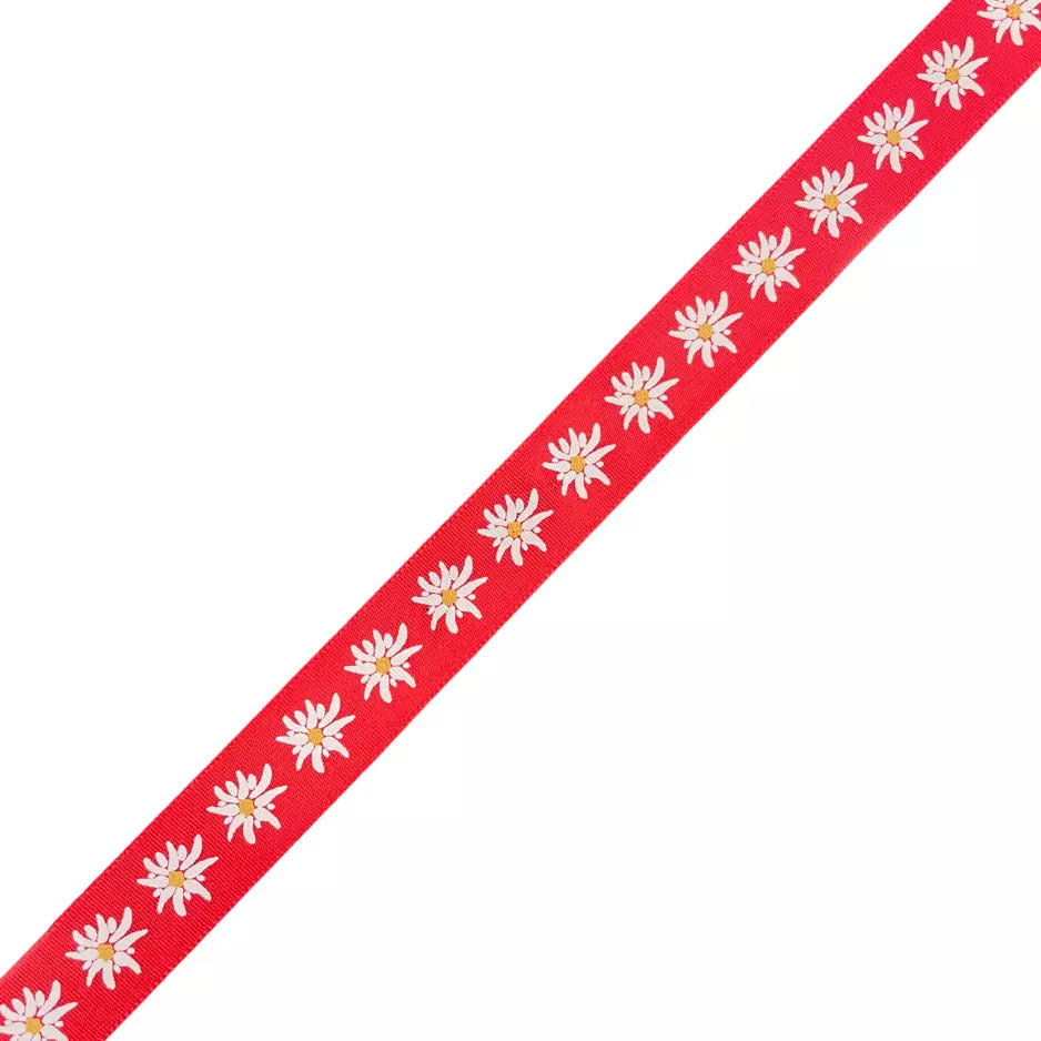 Ruban Fantaisie 15 mm, 25 mm - Edelweiss Rouge