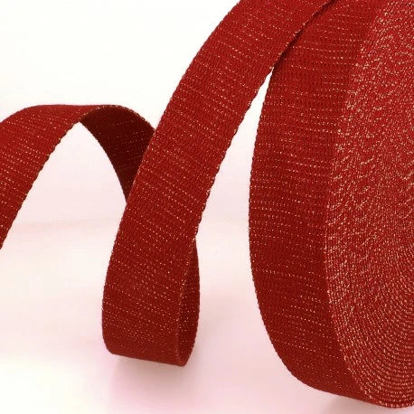 Sangle métallique 30 mm - Rouge et Doré