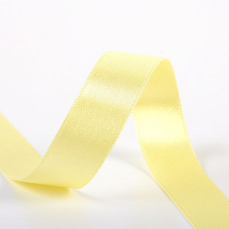 Ruban Satin Double Face- Jaune Pâle