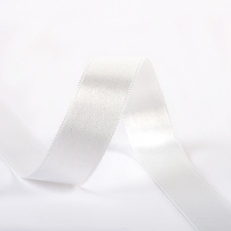 Ruban Satin Double Face- Blanc