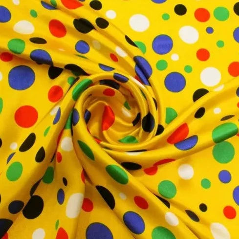 Tissu Satin - Carnaval Pois