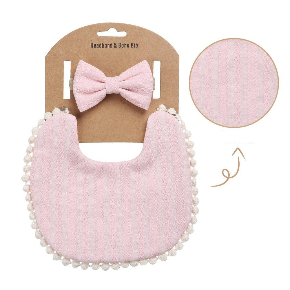 Bavoir avec Headband - Rose