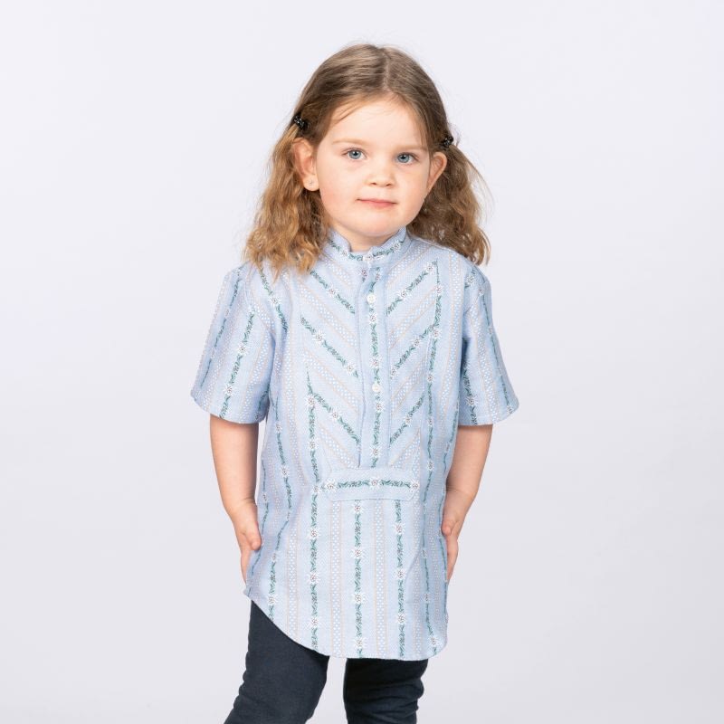 Chemise Edelweiss Manches Courtes Enfant- Bleu