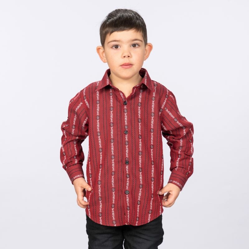 Chemise Edelweiss COOLMAX Enfant- Bordeaux