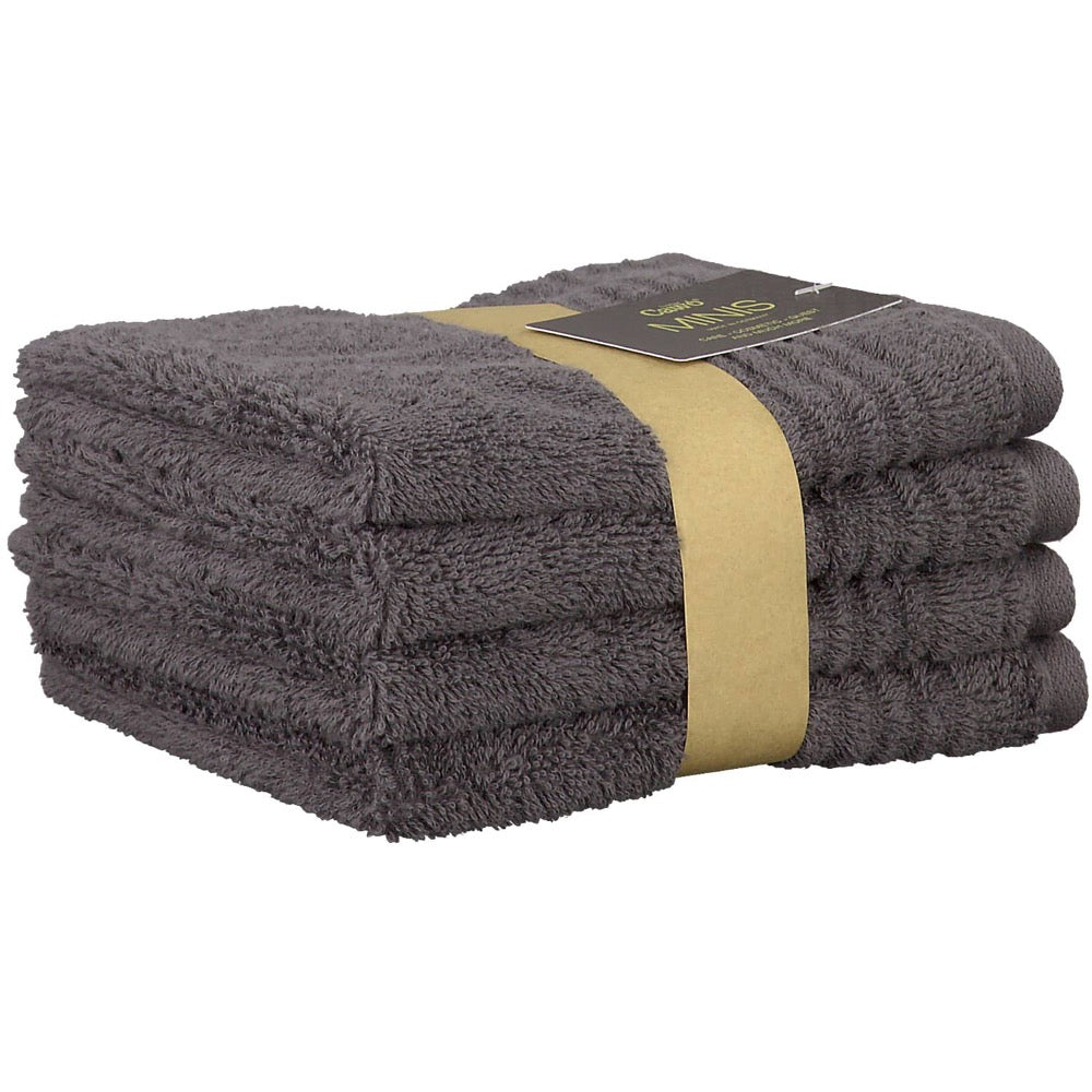 Lot de 4 serviettes de toilette- Anthracite