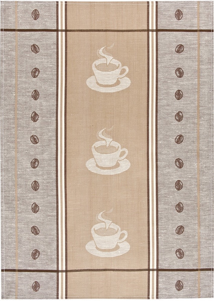 Linge de Cuisine Mi-Fil - Espresso Beige