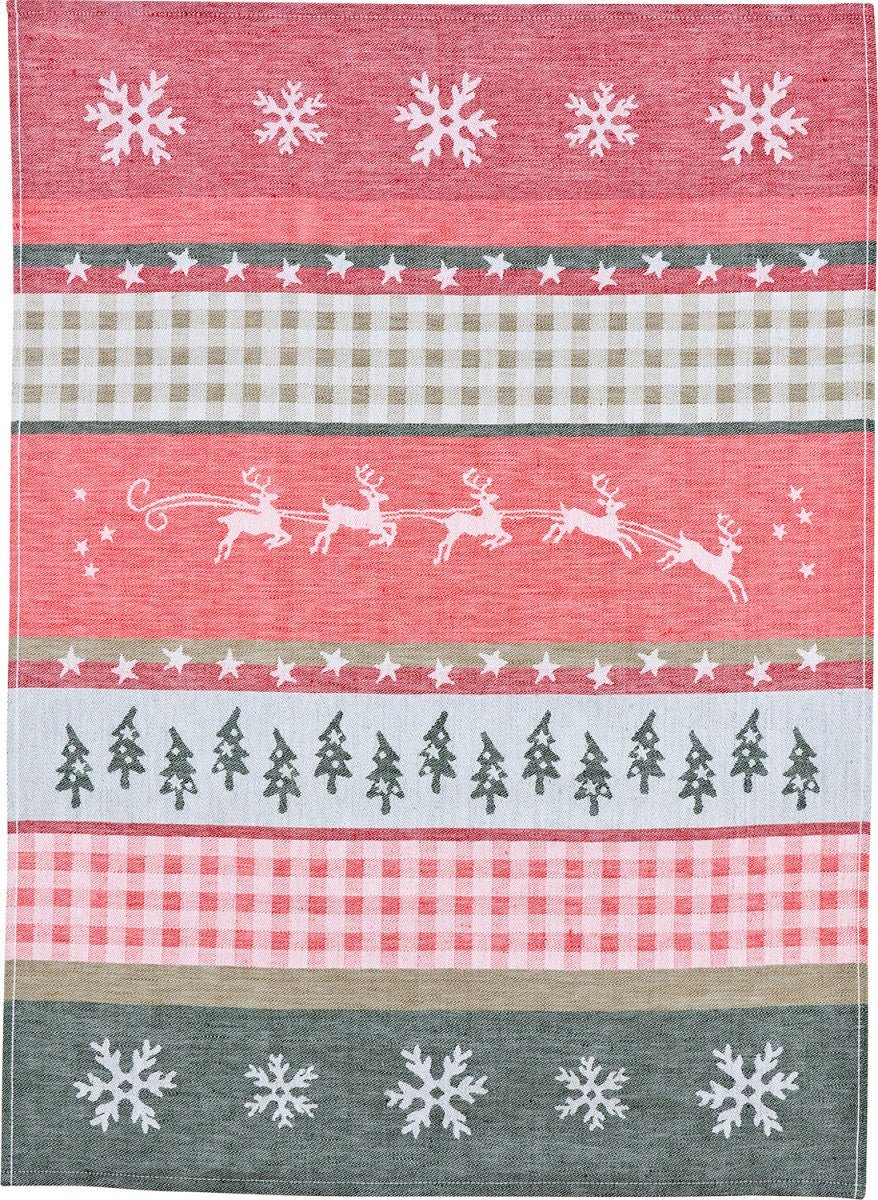 Linge de Cuisine Mi-Fil Noël -Springender Hirsch