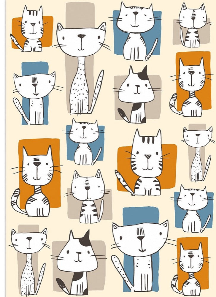 Linge de Cuisine Mi-Fil- Chats II