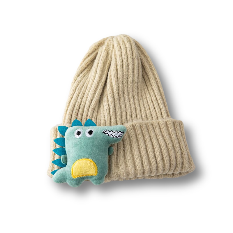 Bonnet pour bébé- Dino beige