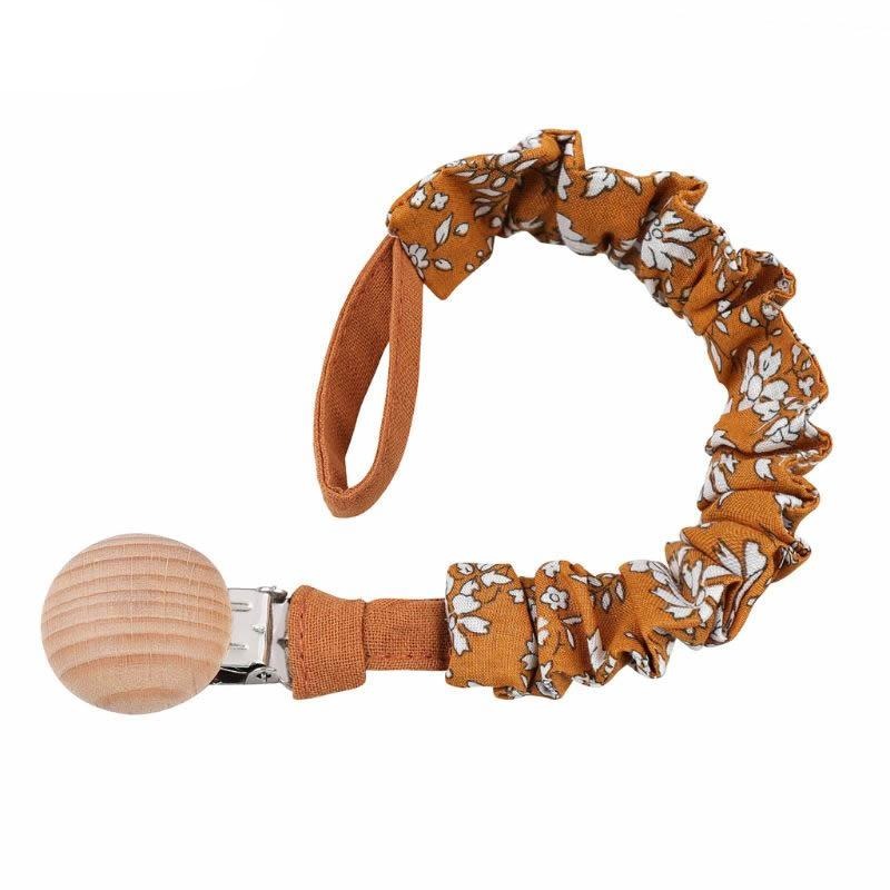 Attache-sucette - Fleurs Terracota
