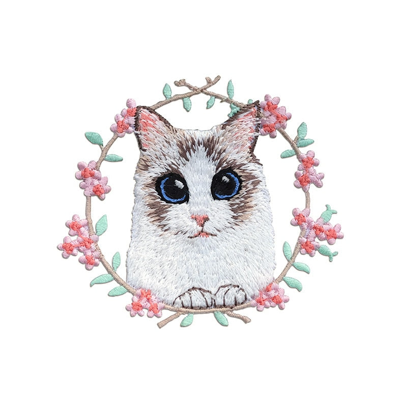 Patch Thermocollant - Chat et Fleurs