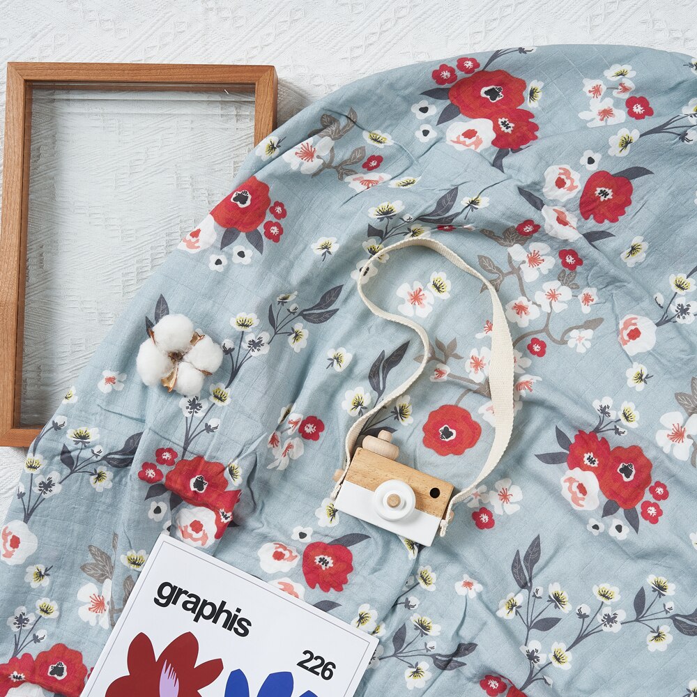 Multi-use Couverture en Mousseline- Fleurs
