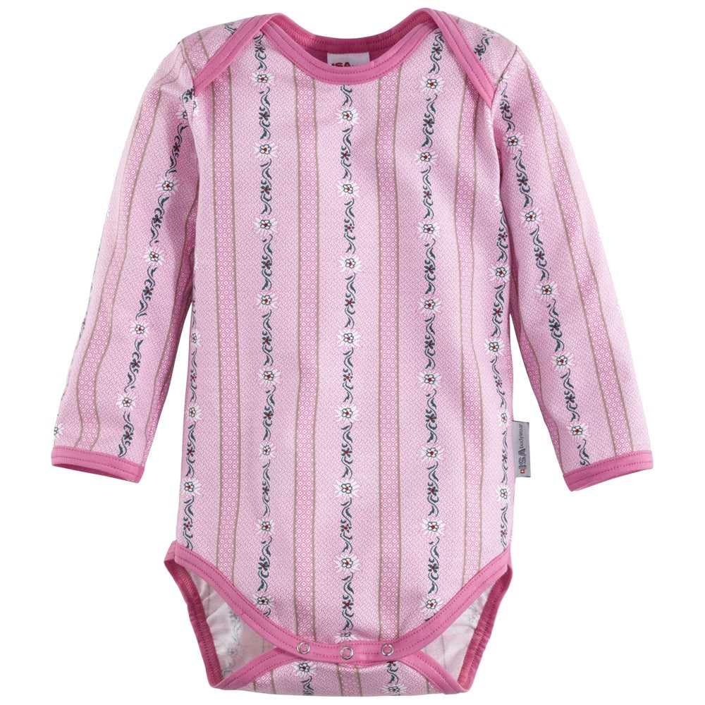Body Bébé à manches longues- Edelweiss Rose