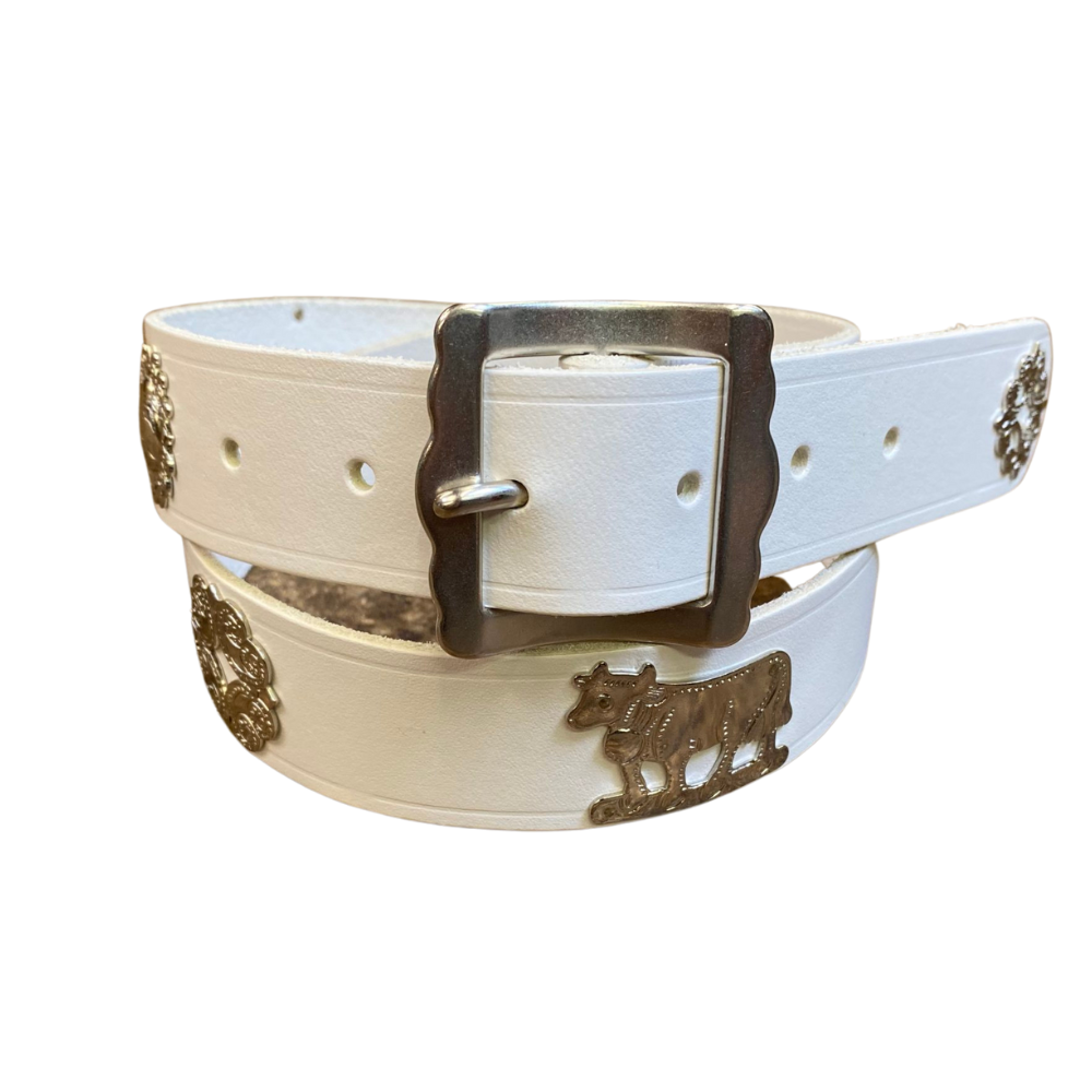 Ceinture Appenzeller "Chüeligurt" argenté- Blanc