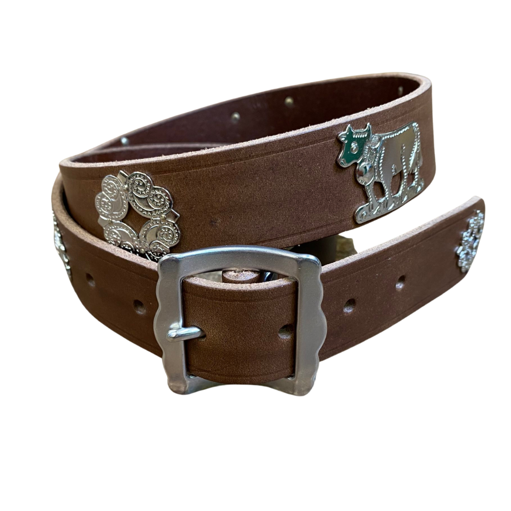 Ceinture Appenzeller "Chüeligurt" argenté- Brun