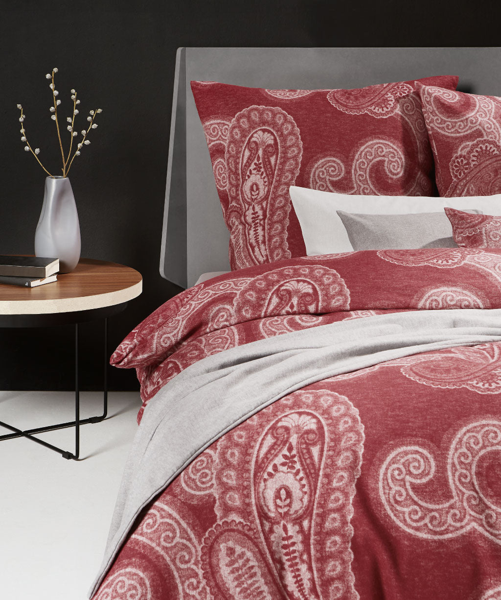 Linge de Lit- LECH JACQUARD rouge