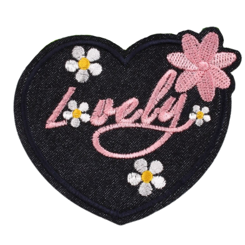 Patch Thermocollant - Coeur "Lovely" et Fleurs
