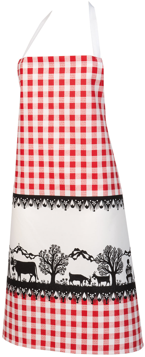 Tablier Poya et Vichy- Rouge