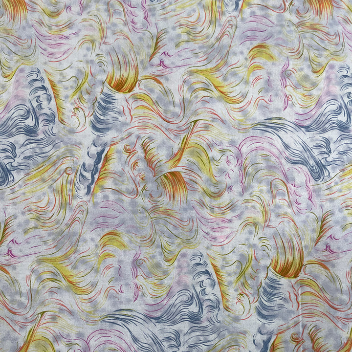 Tissu Coton - Coups de pinceau abstraits