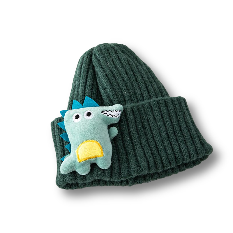 Bonnet pour bébé- Dino vert