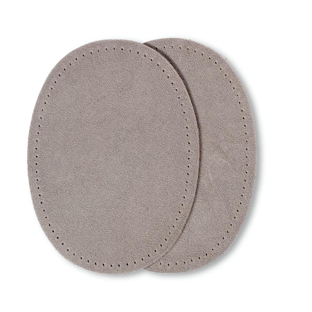 2 Patchs- Thermocollant-Suède imitation, gris clair