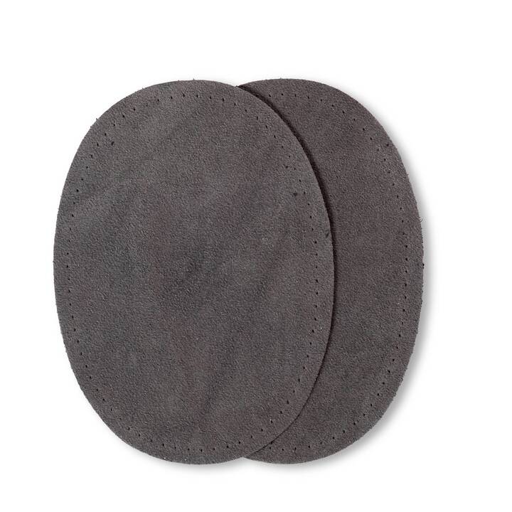 2 Patchs- Thermocollant-Suède imitation, Gris Médium