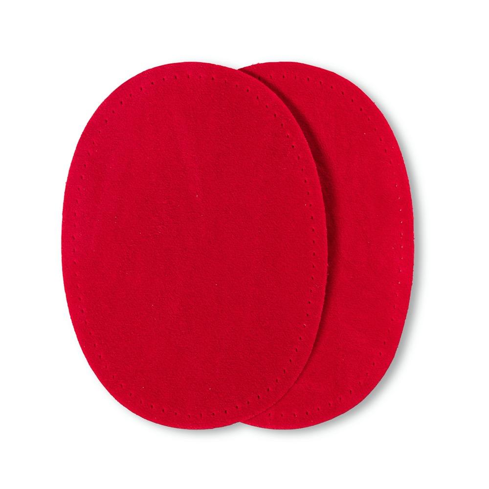 2 Patchs- Thermocollant-Suède imitation, rouge