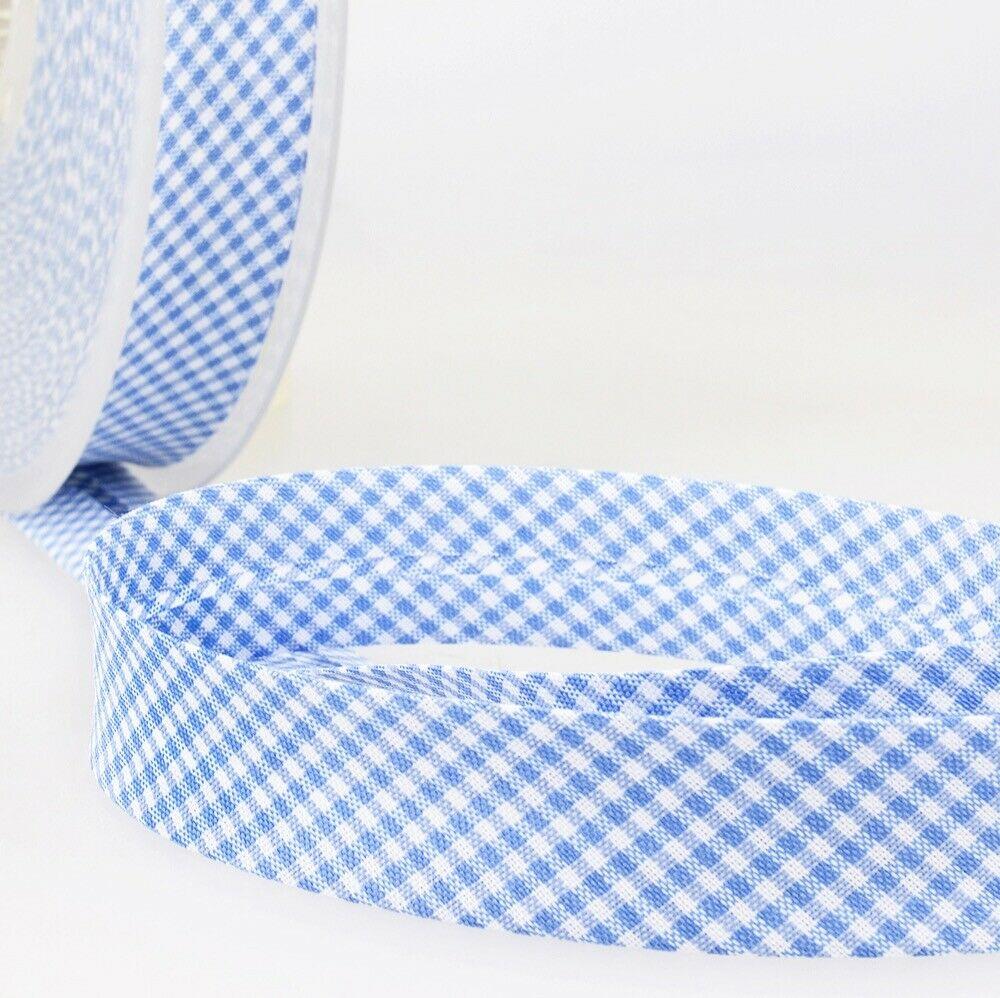 Biais Coton 18/36 mm - Vichy Bleu