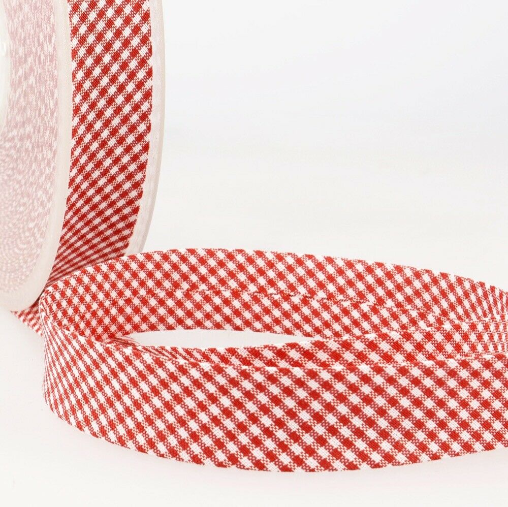 Biais PolyCoton 30/60 mm - Vichy Rouge