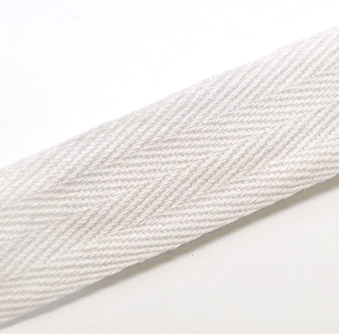 Ruban Sergé 100% coton - Blanc