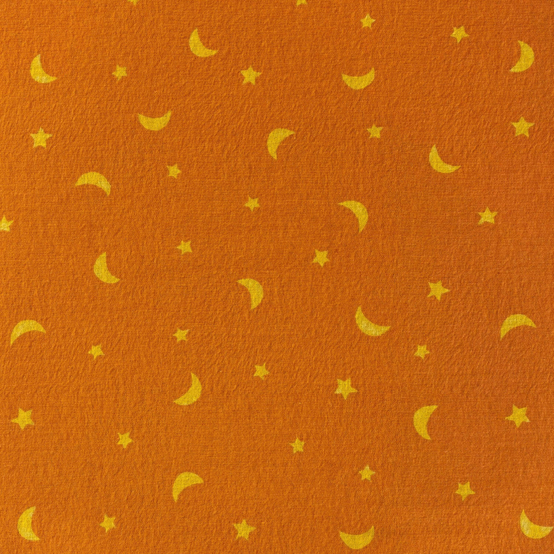 Tissu Coton - Lune & Étoile Orange - Biner Pinaton