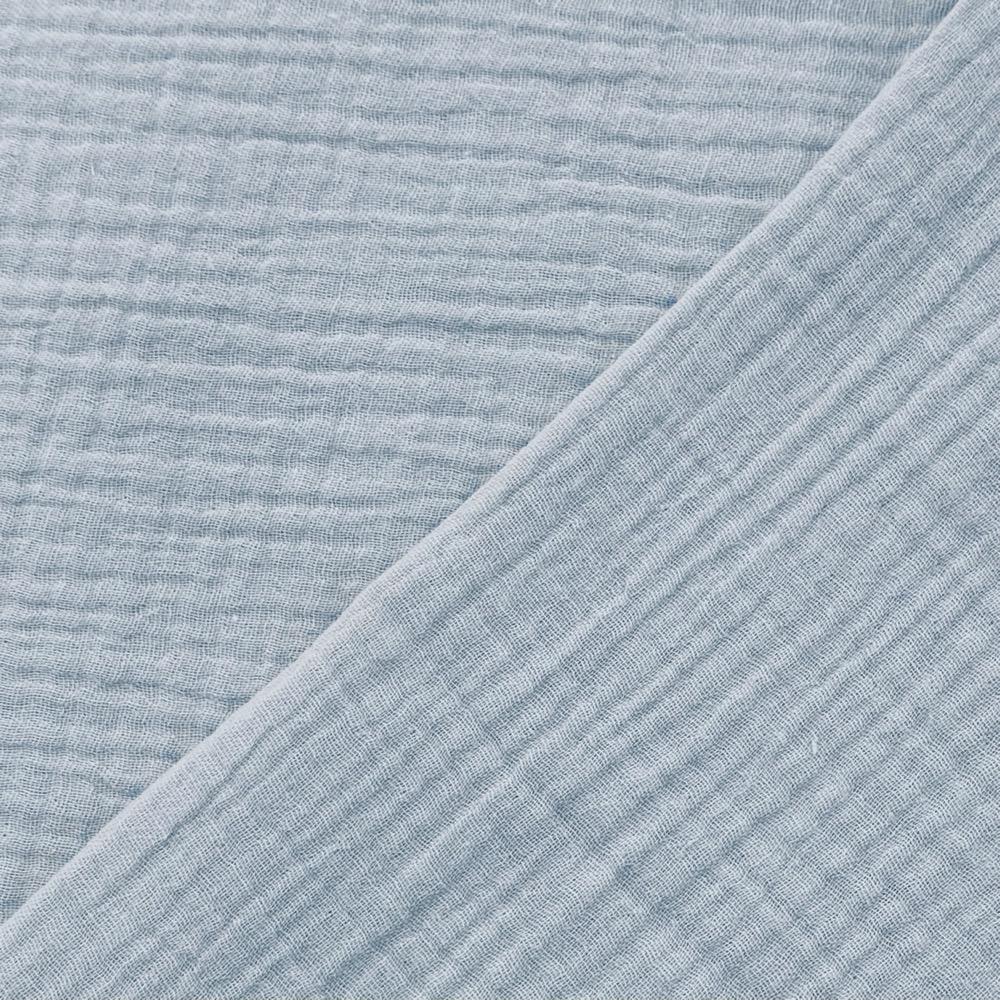 Tissu double gaze de coton - Bleu Clair