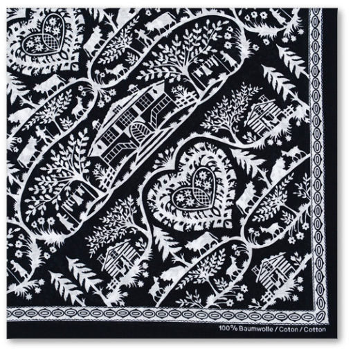 Foulard- Découpage suisse noir
