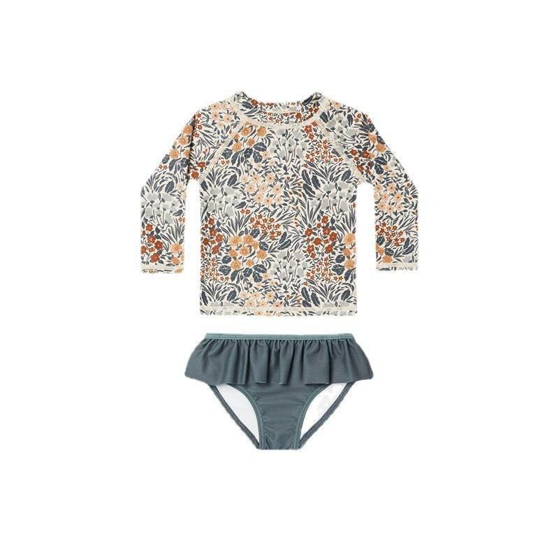 Maillot de Bain- T-shirt + Culotte Anti-UV Fleuris