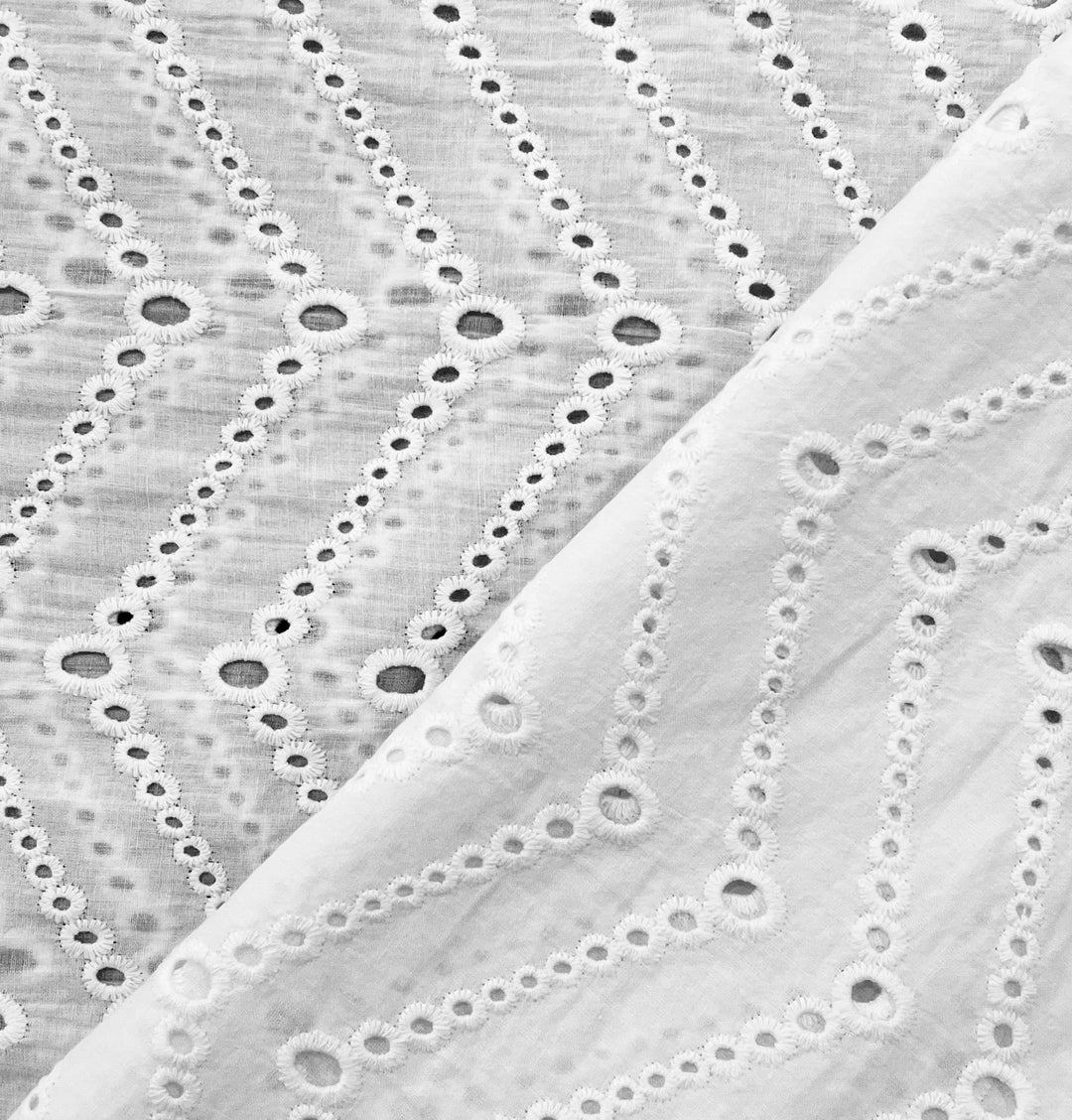 Tissu voile de coton brodé