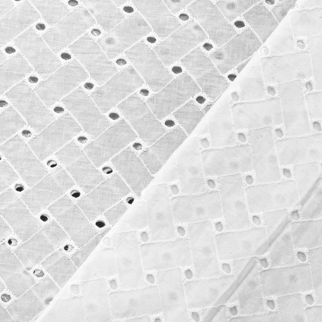 Tissu voile de coton brodé