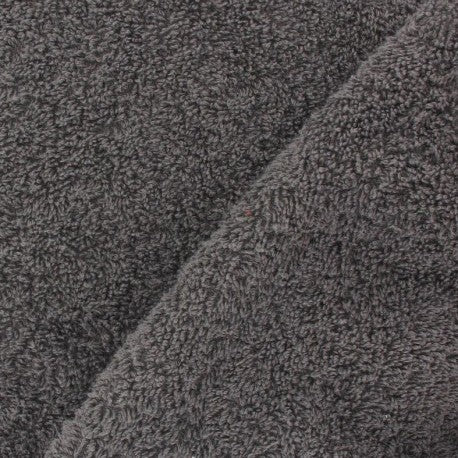 Tissu Éponge Coton Bio- Anthracite