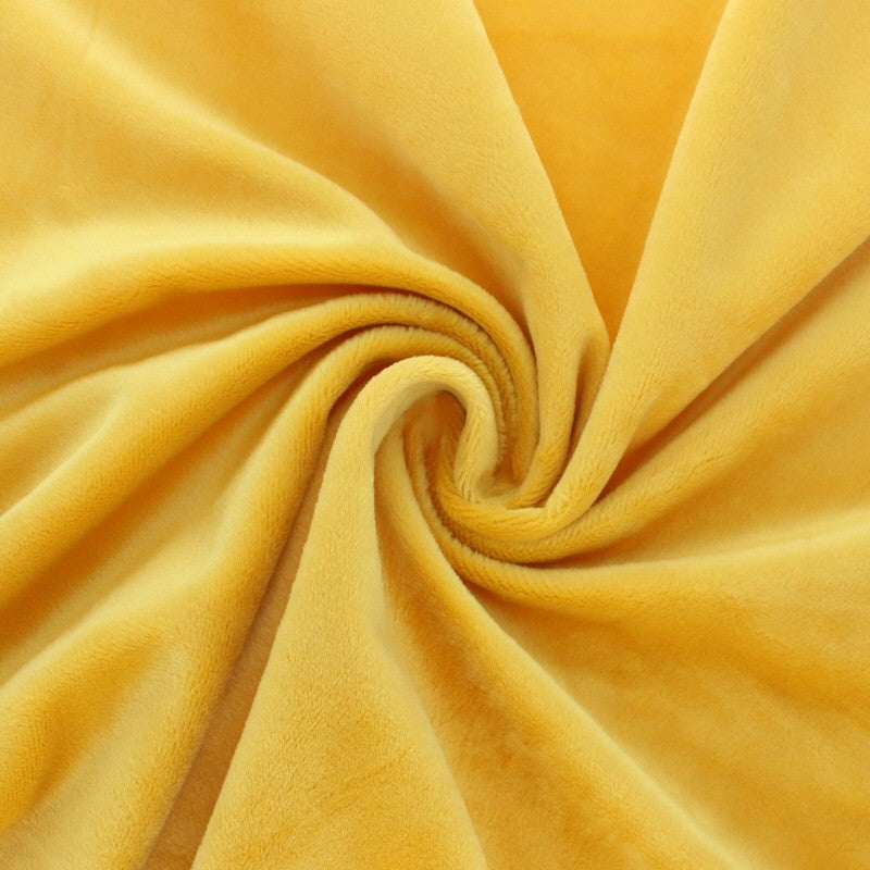 Tissu Doudou Ultra Doux - Jaune Moutarde