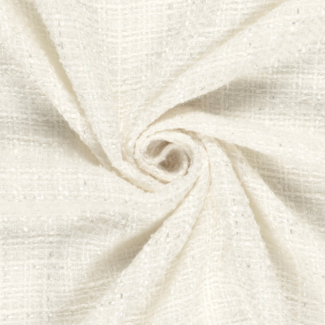 Tissu Jacquard Lurex - Blanc Ivoire