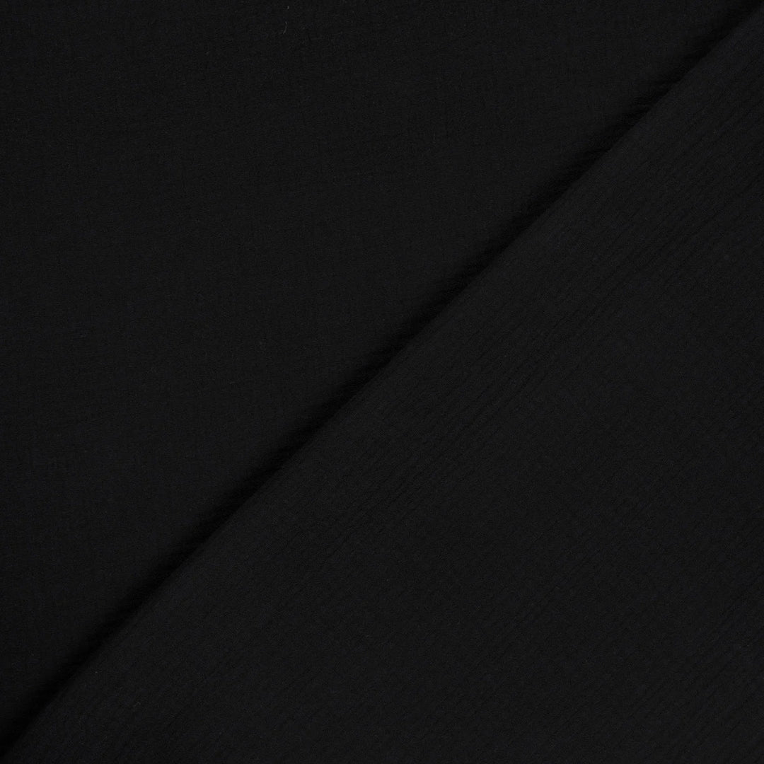 Tissu double gaze de coton - Noir