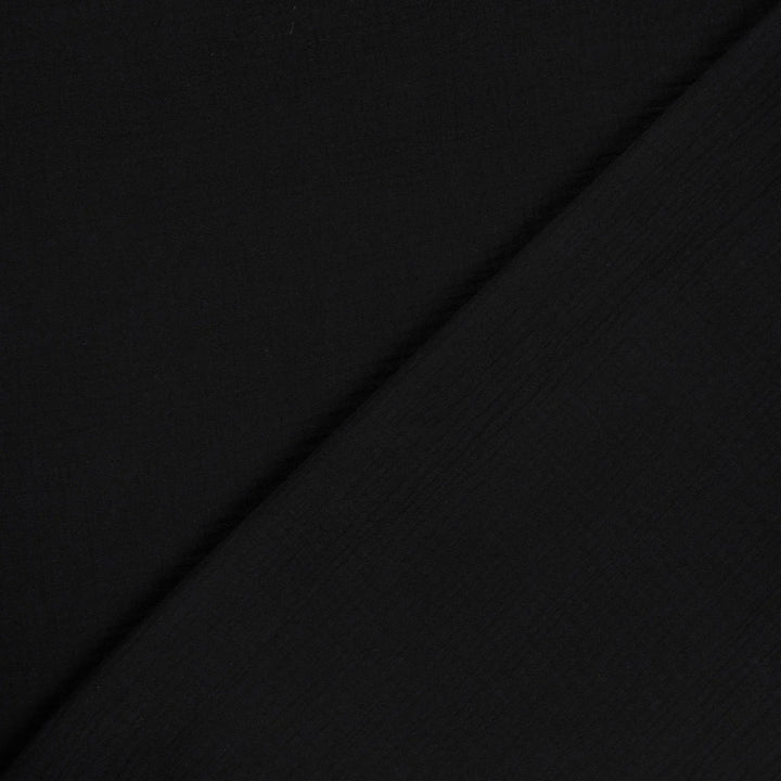 Tissu double gaze de coton - Noir